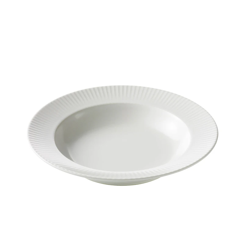 Groovy Syvä Lautanen, 23 cm, Valkoinen