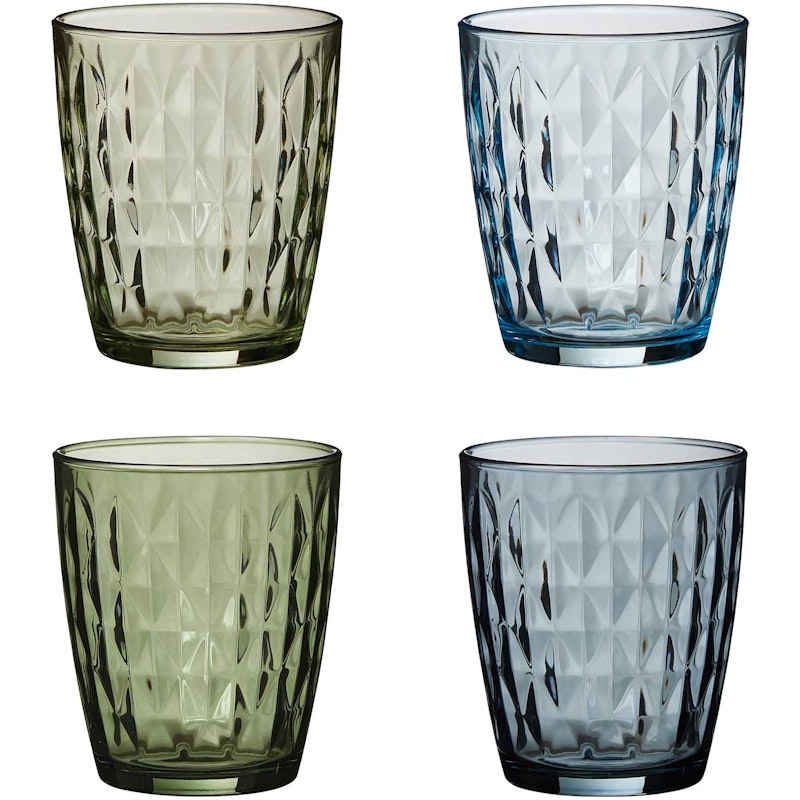 Mosaik Juomalasi 4 kpl:n pakkaus 34 cl, Green Blue