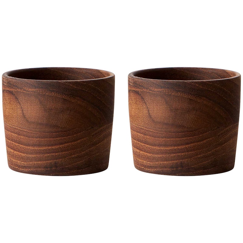 Raw Egg Cup 2 Pcs, Teak