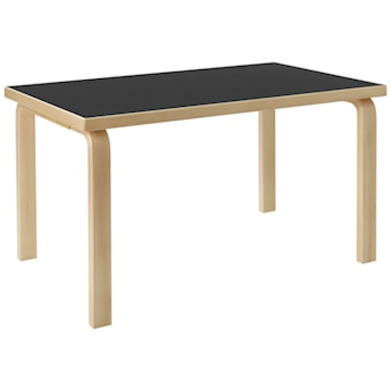Aalto 80B Lasten Pöytä Suorakulmainen 60x100 cm, Musta Linoleumi