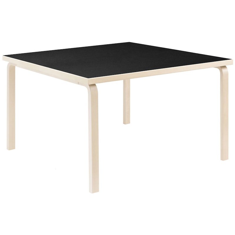 Aalto 84 Pöytä Nelikulmainen 120x120 cm, Musta Linoleumi