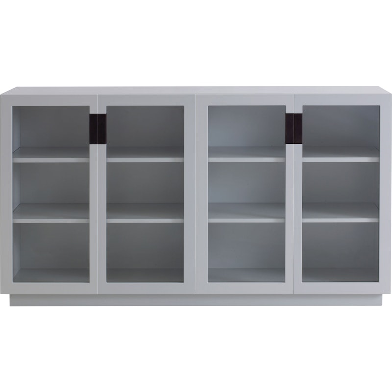 Frame 160 Medium Vitriinikaappi Lasiovilla, Vaaleanharmaa / Musta