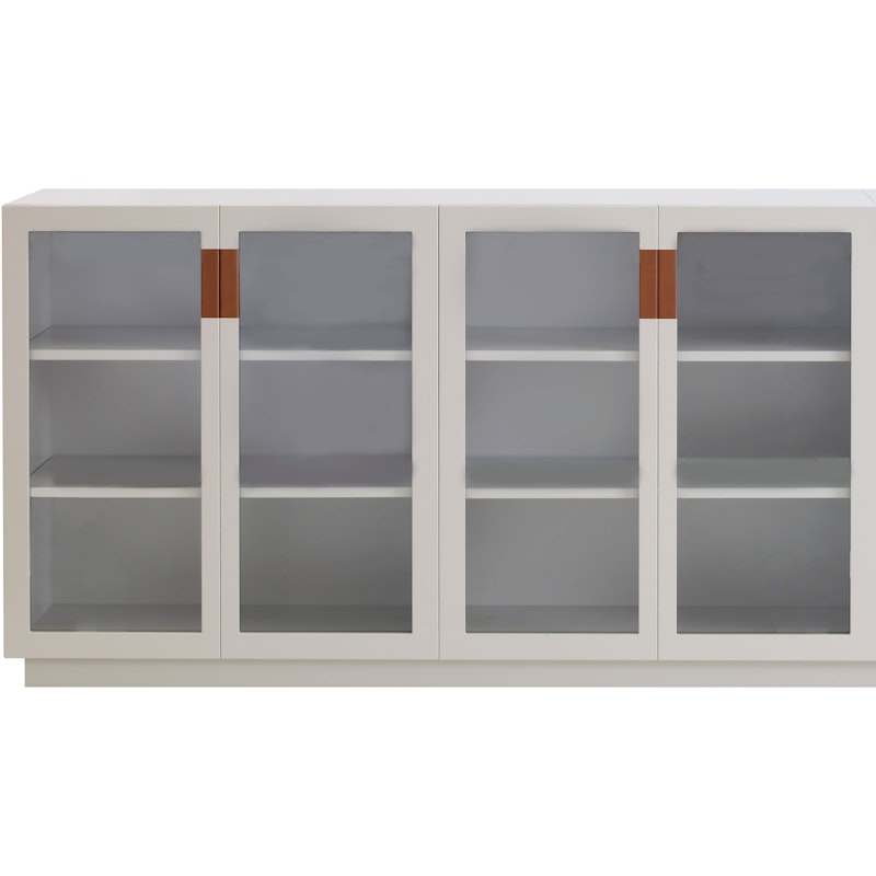 Frame 160 Medium Vitriinikaappi Lasiovilla, Valkoinen / Konjakinruskea