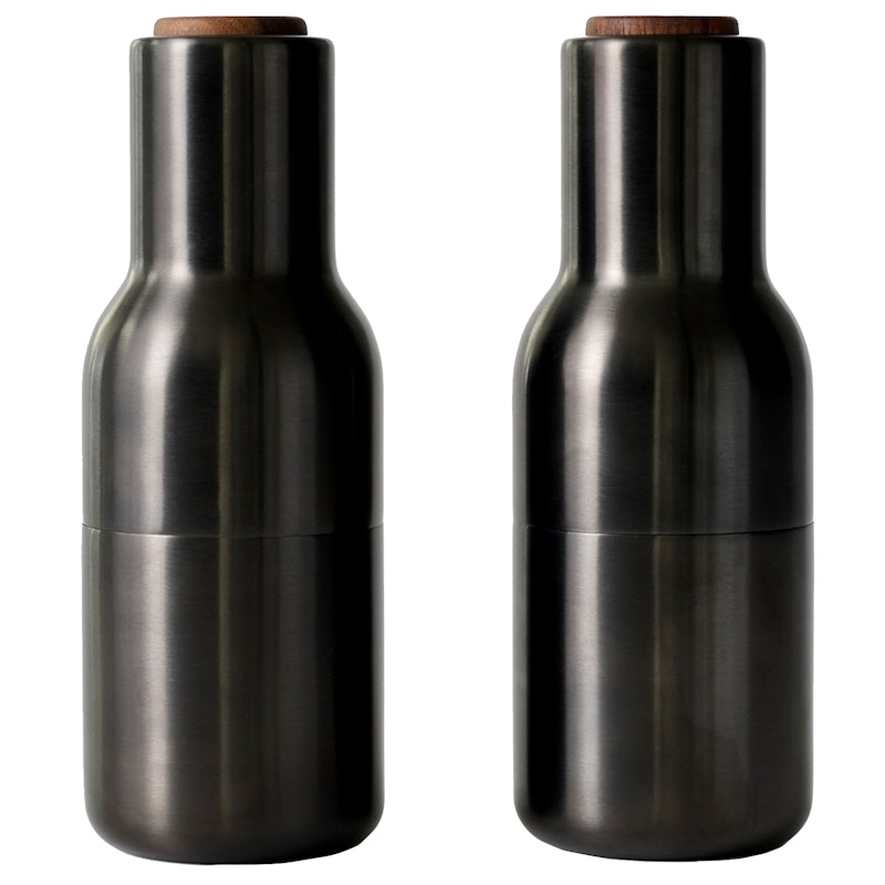Bottle Grinder Maustemylly 2 kpl:n pakkaus, Bronze Brass / Saksanpähkinä