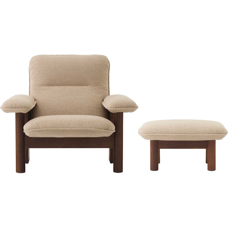 Brasilia Nojatuoli Rahilla Walnut, Bouclé 02 Beige