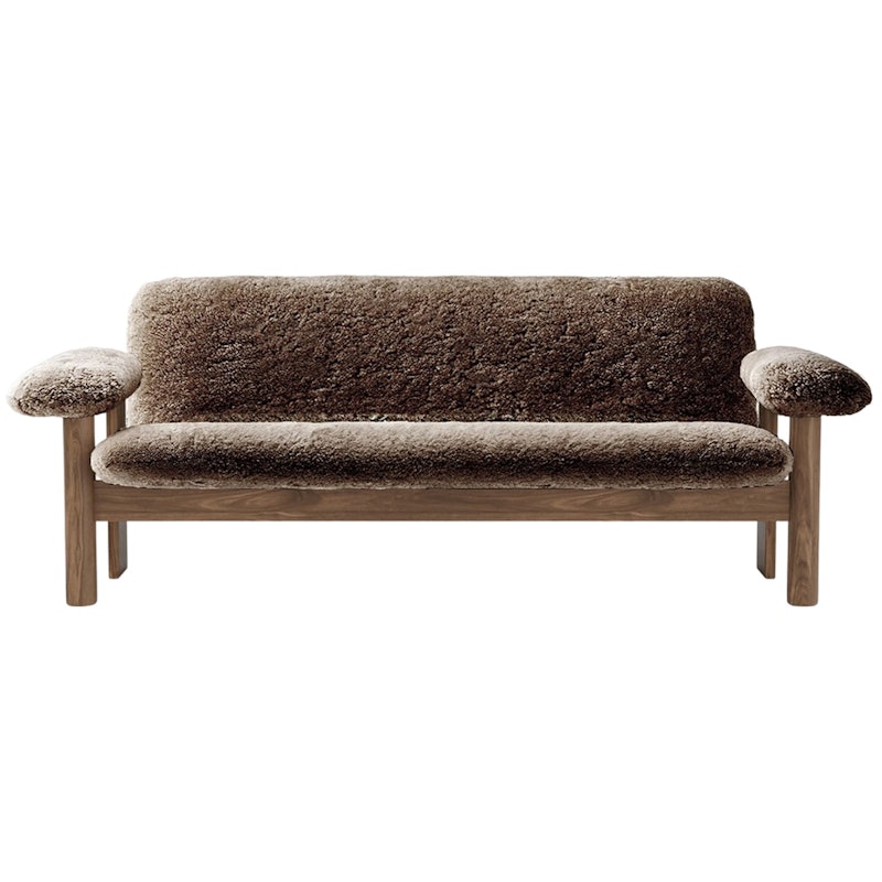 Brasilia 2-Istuttava Sohva, Walnut / Sheepskin Sahara