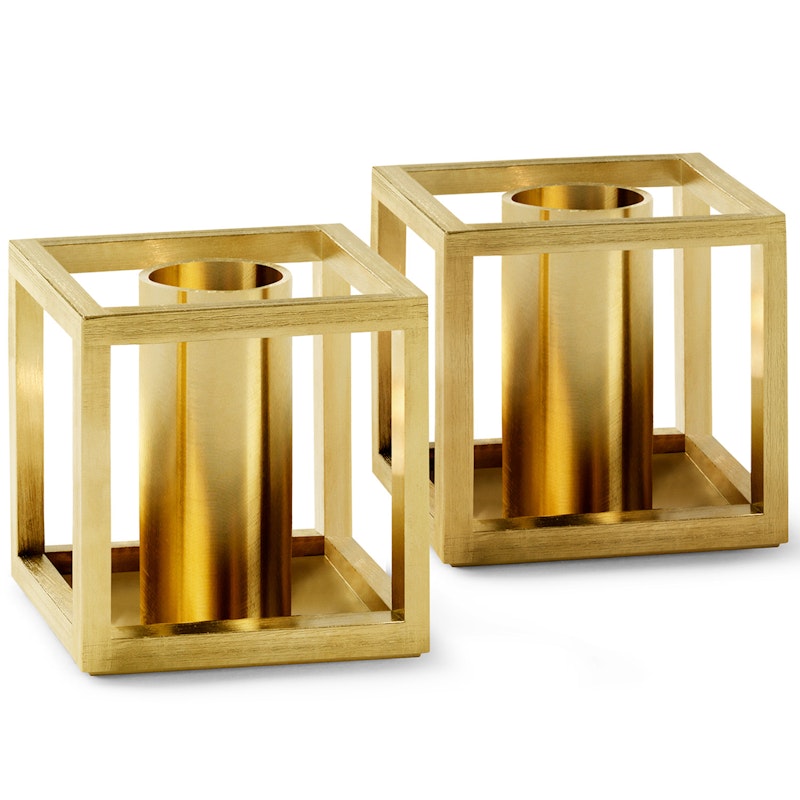 Kubus Micro Kynttilänjalka 2-pakkaus, Gold Plated