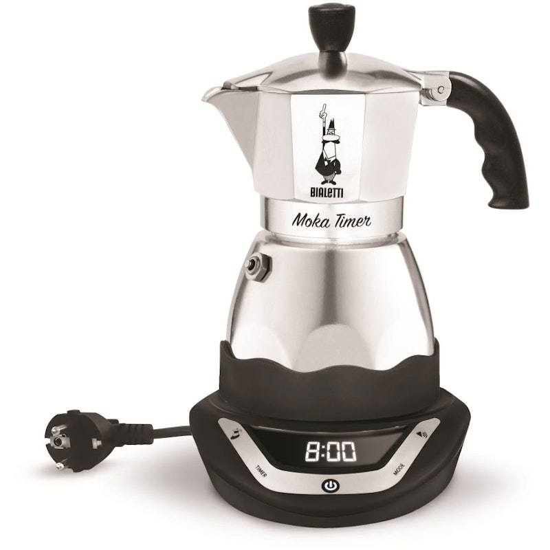 Moka Timer Kahvinkeitin 3 Kuppia, Hopeinen