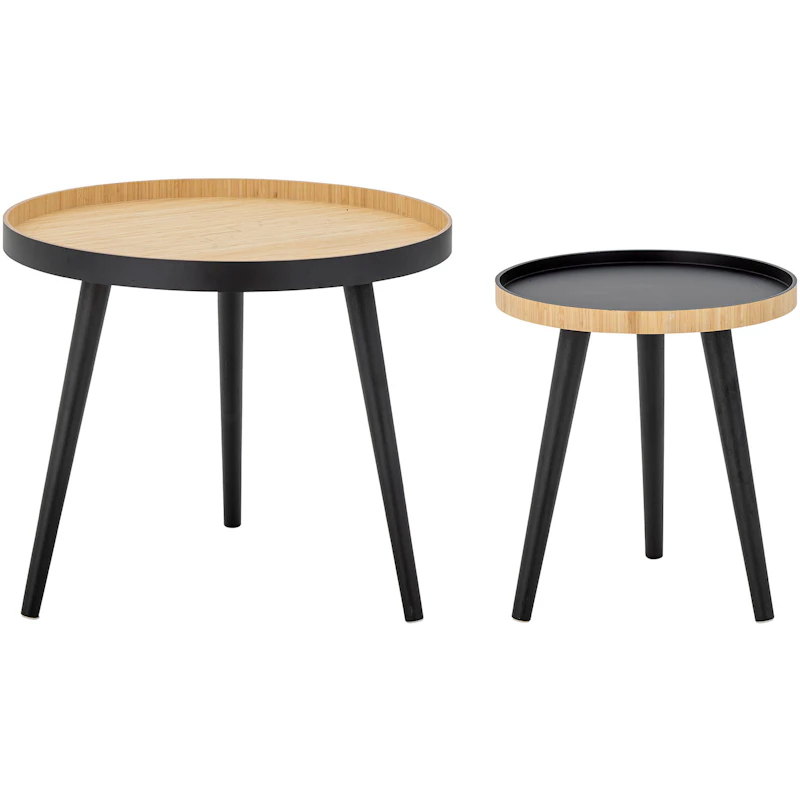 Cappuccino Sohvapöytä 2 Palaa, Musta / Luonnonvärinen