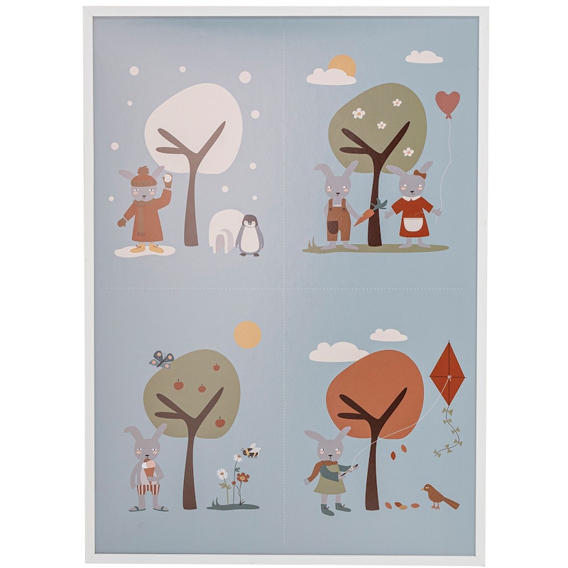 Oya Kehykset Julisteella 72x52 cm, Valkoinen