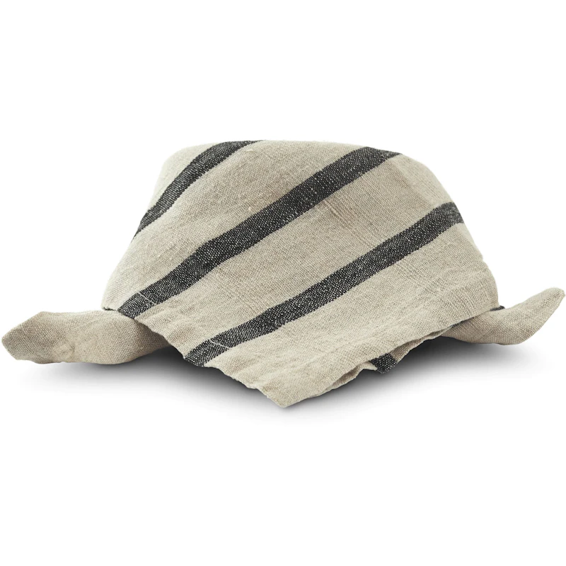 Mandela Stripe Servetti 40x40 cm 4 kpl:n pakkaus, Musta / Nature