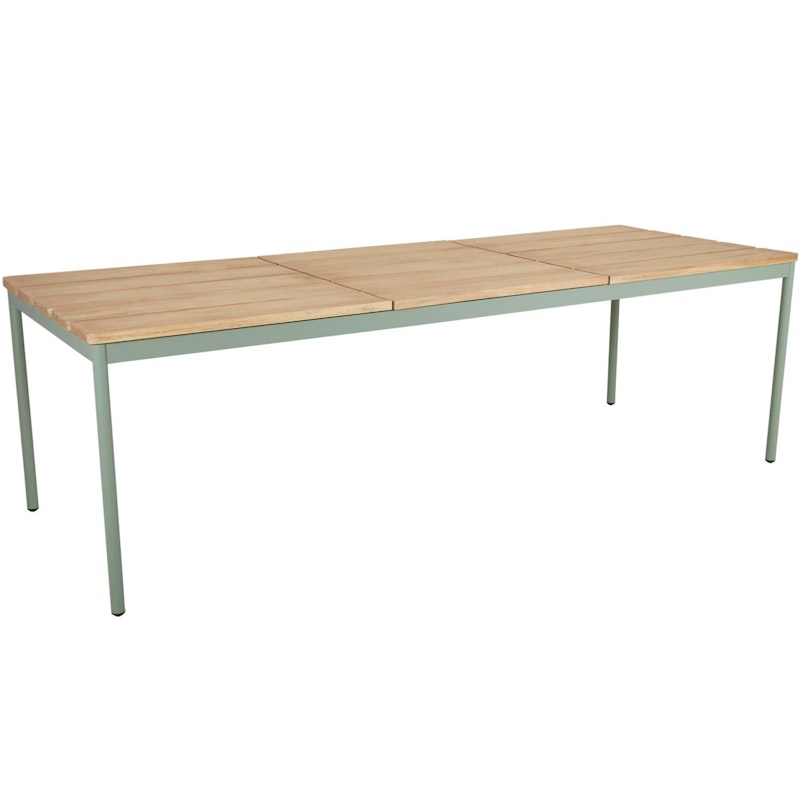 Nox Ruokapöytä Alumiini/Teak 90x238 cm, Dusty Green