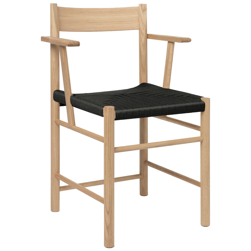 F Lepotuoli, Oiled Oak / Musta Reunavahviste