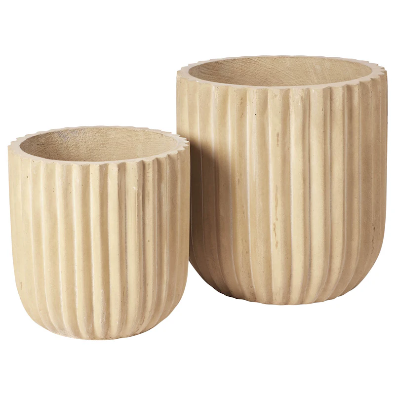 Fiber Kukkaruukut Antique Beige, 2 kpl:n pakkaus