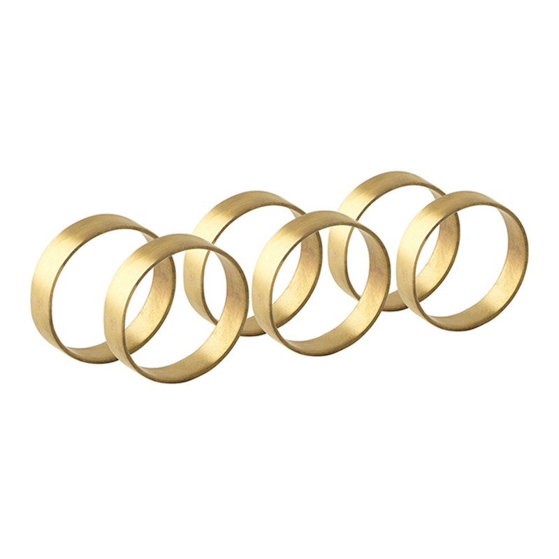 Ring Napkin Ring 6 Pcs, Matte Brass