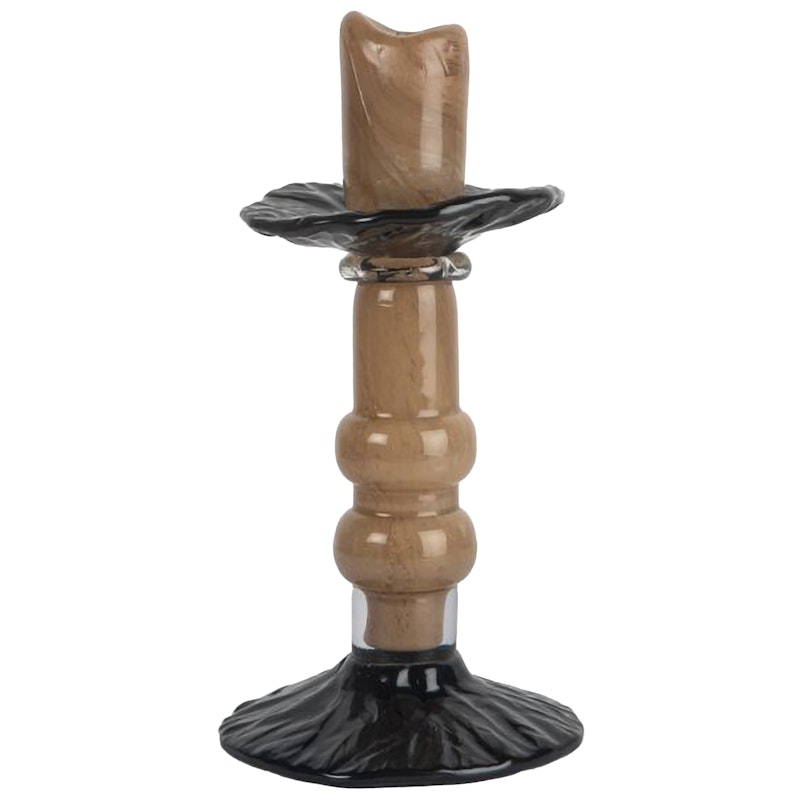 Lara Kynttilänjalka 22 cm, Musta / Beige