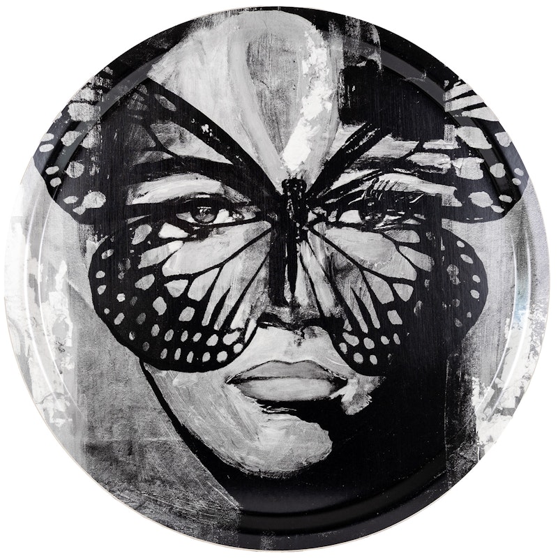 Golden Butterfly B&W Tarjotin, 46 cm
