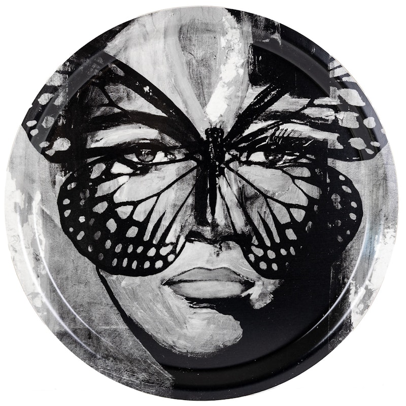 Golden Butterfly B&W Tarjotin, 31 cm