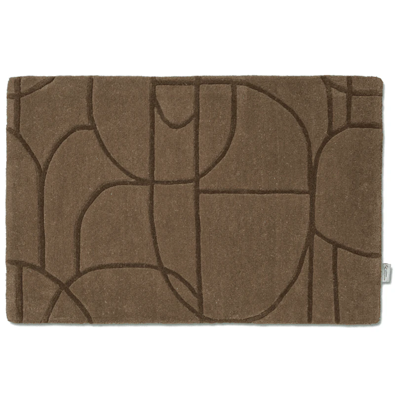 Modern Abstract Ovimatto 60x90 cm, Ruskea