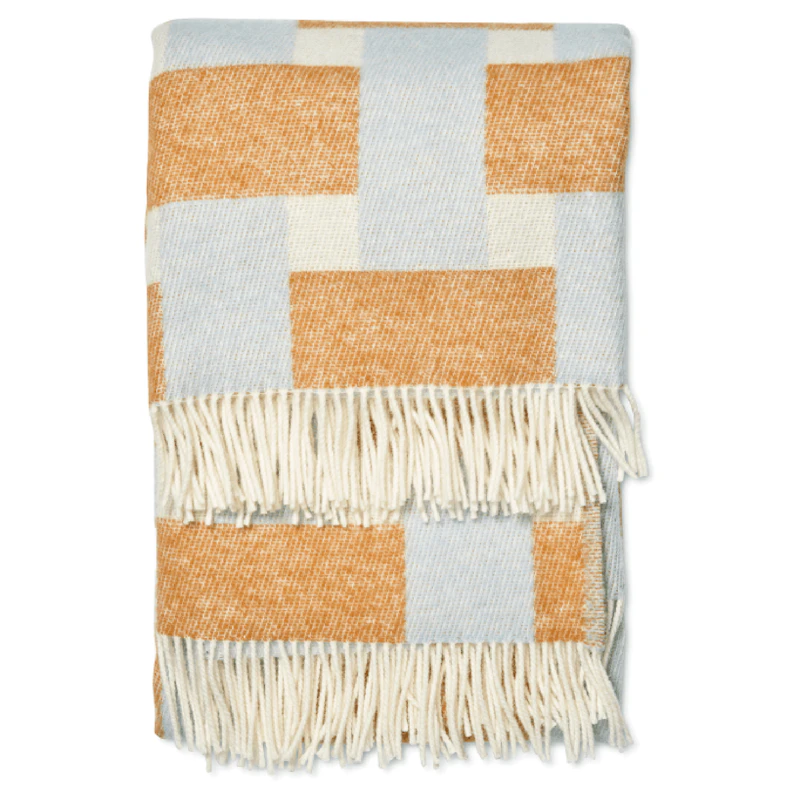 Weave Villahuopa 130x180 cm, Valkoinen / Sininen / Terracotta