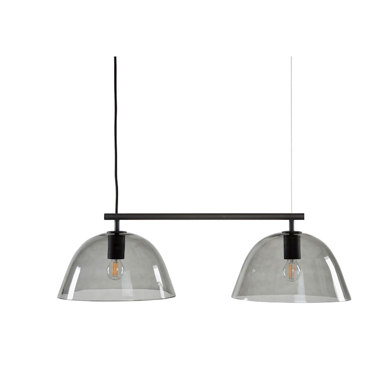 Wendo 70 Pendant, Black/Smoked Glass