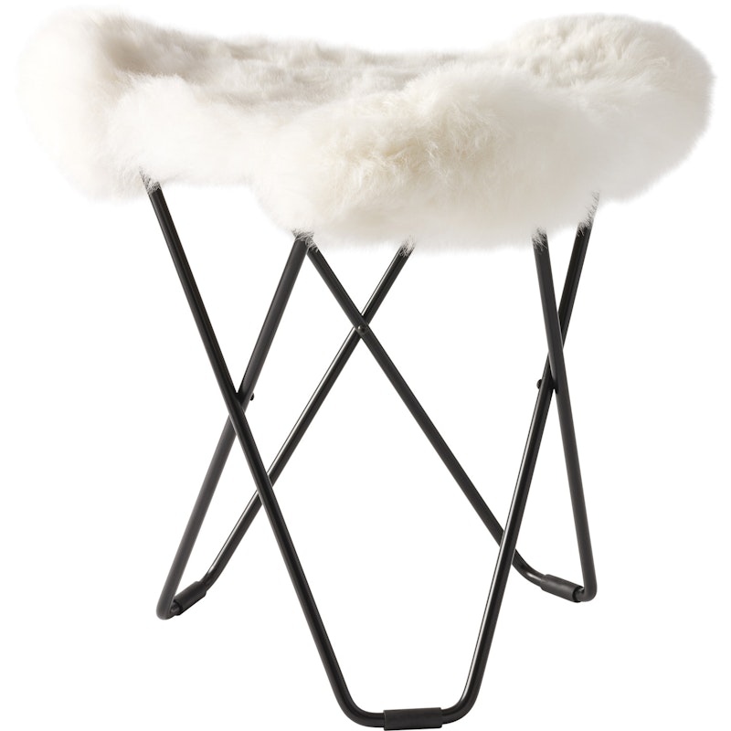 Flying Goose Iceland Stool, Shorn White/Black