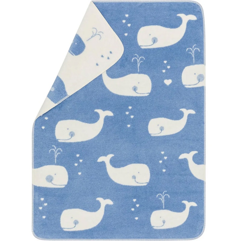 Maja Vauvanhuopa 75x100 cm Whales allover, Sininen / Beige