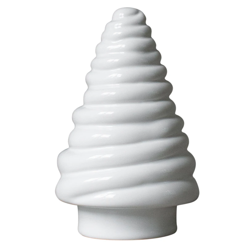 Curl Koristepuu 13 cm, Shiny White