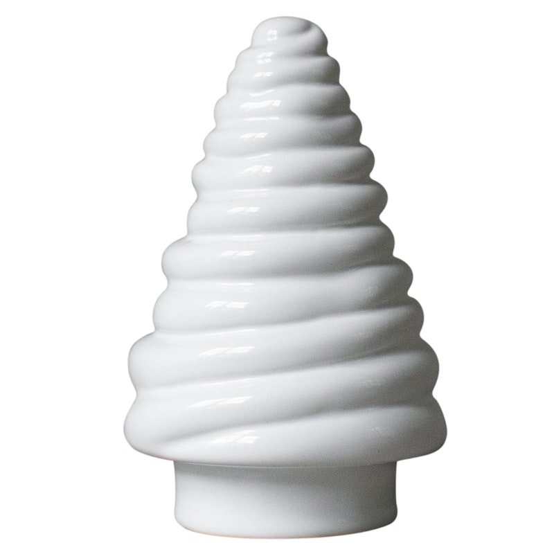 Curl Koristepuu 13 cm, Shiny White