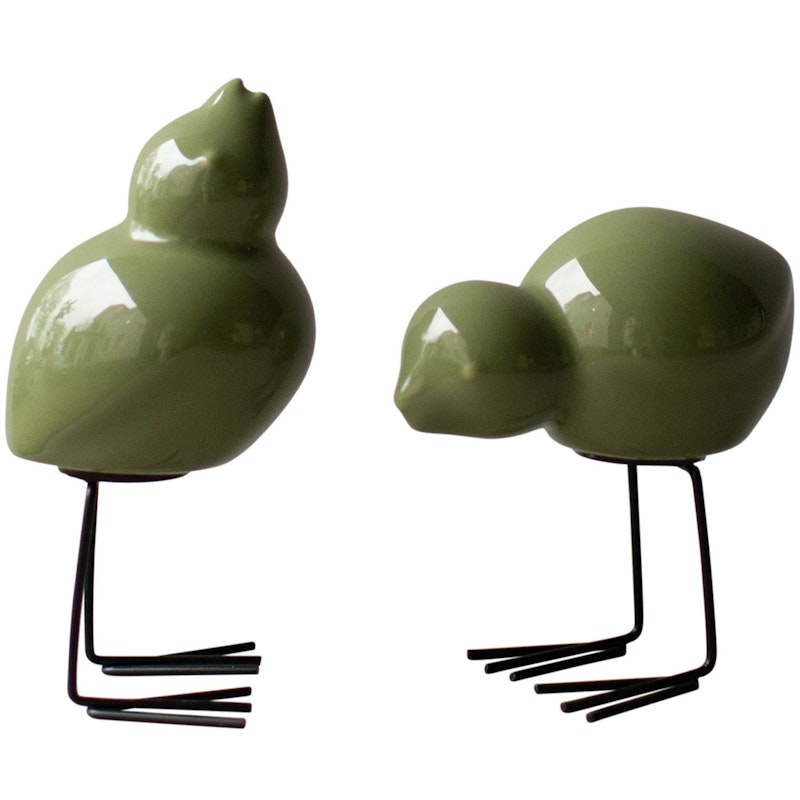 Swedish bird Koriste 2 kpl:n pakkaus, Shiny Green
