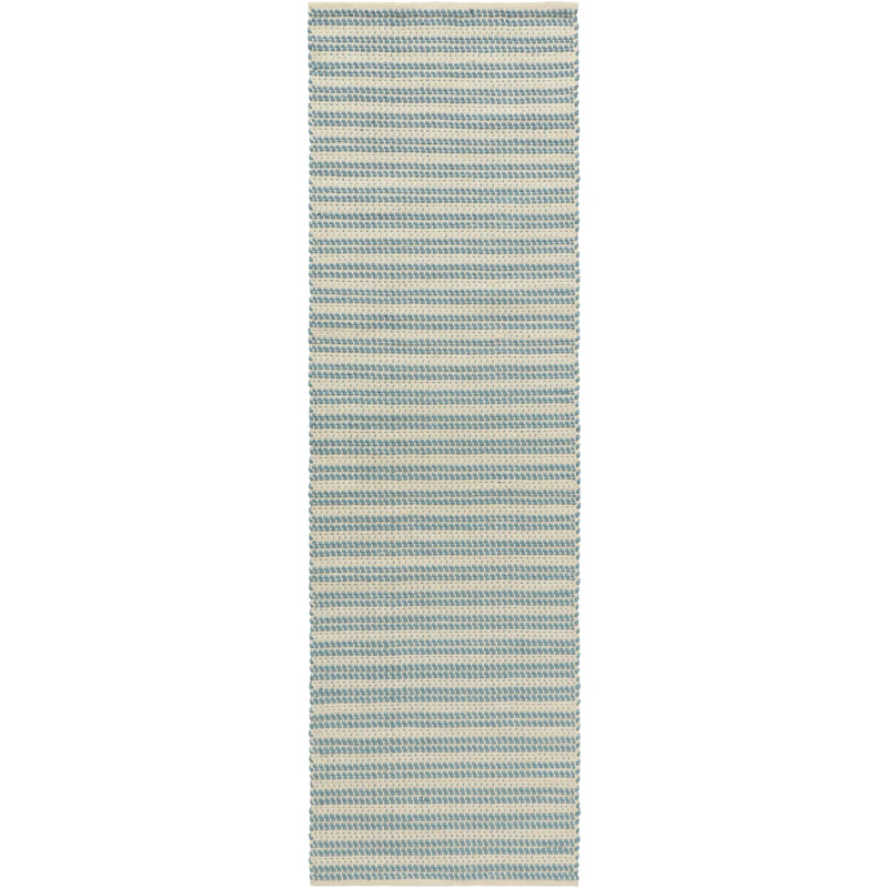 Dune Matto Kierrätetty PET-muovi 75x250 cm, Dusty Blue / Off-white