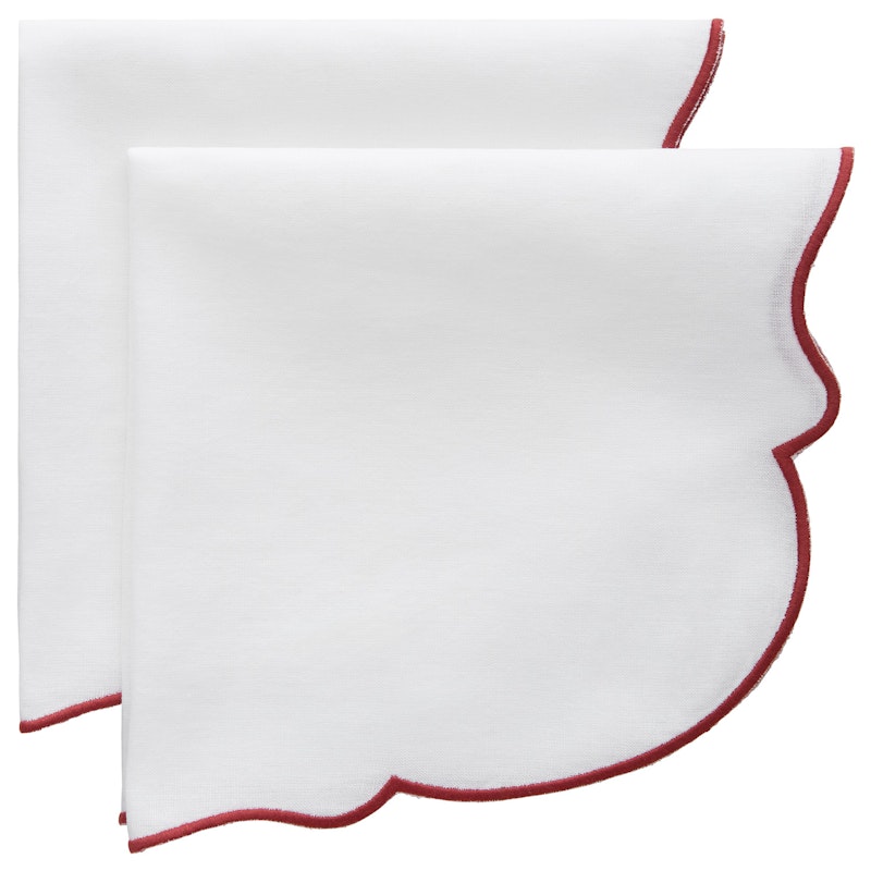 Gia Servetti 45x45 cm 2 kpl:n pakkaus, Valkoinen / Burgundinpunainen