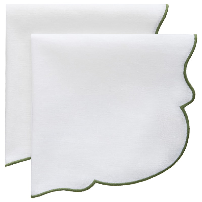 Gia Servetti 45x45 cm 2 kpl:n pakkaus, Valkoinen / Vihreä