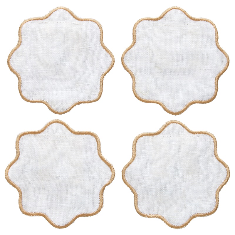 La Tavola Lasinalunen 10x10 cm, Valkoinen / Beige