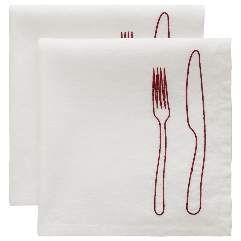 La Tavola Servetti 45x45 cm 2 kpl:n pakkaus, Burgundinpunainen