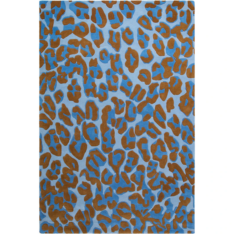 Leopard Villamatto 180x270 cm, Sininen