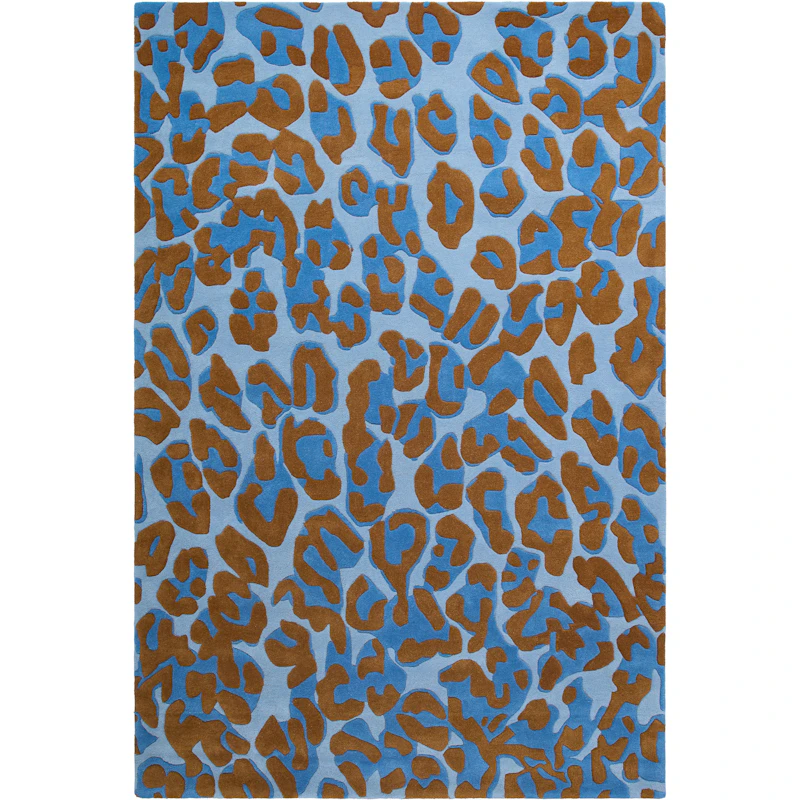 Leopard Villamatto 300x400 cm, Sininen
