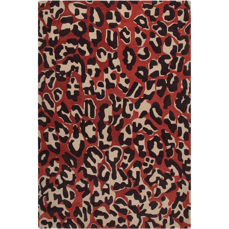 Leopard Villamatto 180x270 cm, Punainen