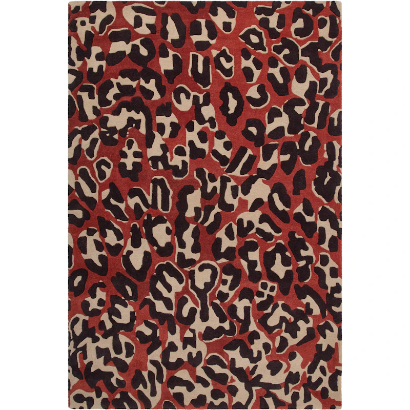 Leopard Villamatto 250x350 cm, Punainen