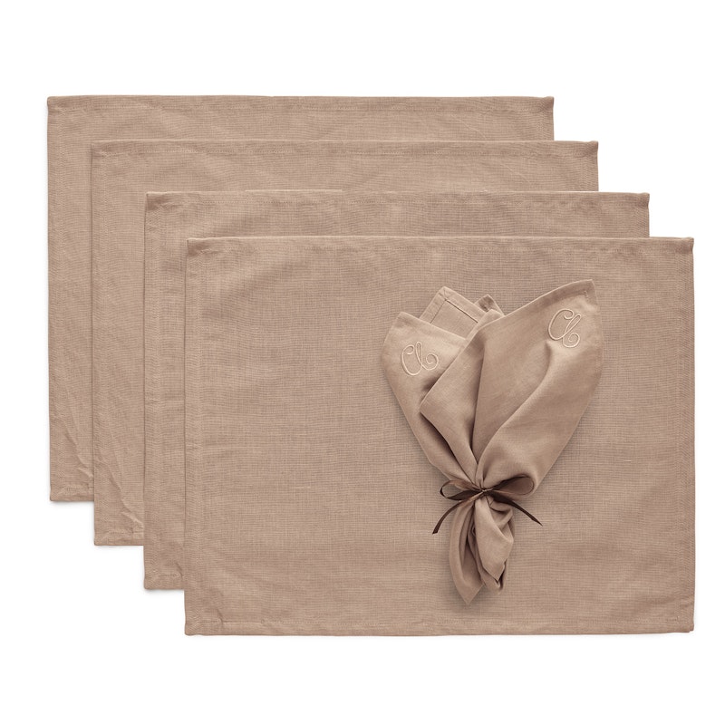 Sienna Textile Set Placemat + Napkin 8-pack, Taupe