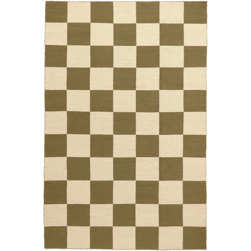 Square Wool Rug 180x270 cm, Green