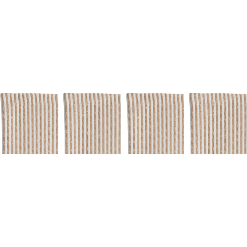 Narrow Stripe Lasinaluset 10x10 cm 4-pakkaus, Beige