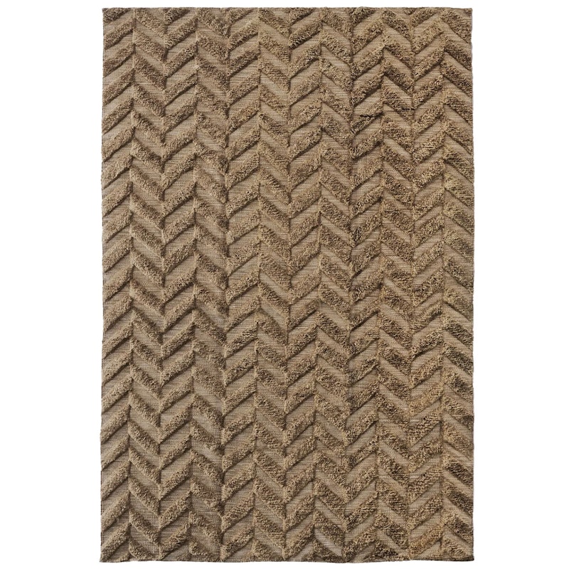 Herringbone Villamatto 200x300 cm, Ruskea