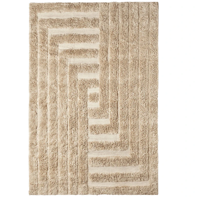 Shaggy Labyrinth Villamatto 250x350 cm, Beige