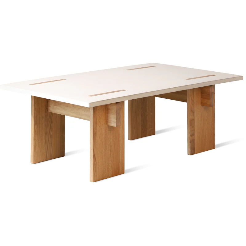 Arnold Sohvapöytä 65x110 cm, Vaalea Betoni / Vaalea Tammi