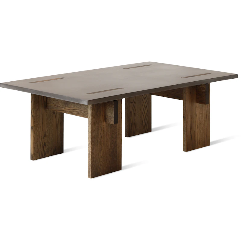 Arnold Sohvapöytä 65x110 cm, Tumma Betoni / Tumma Tammi