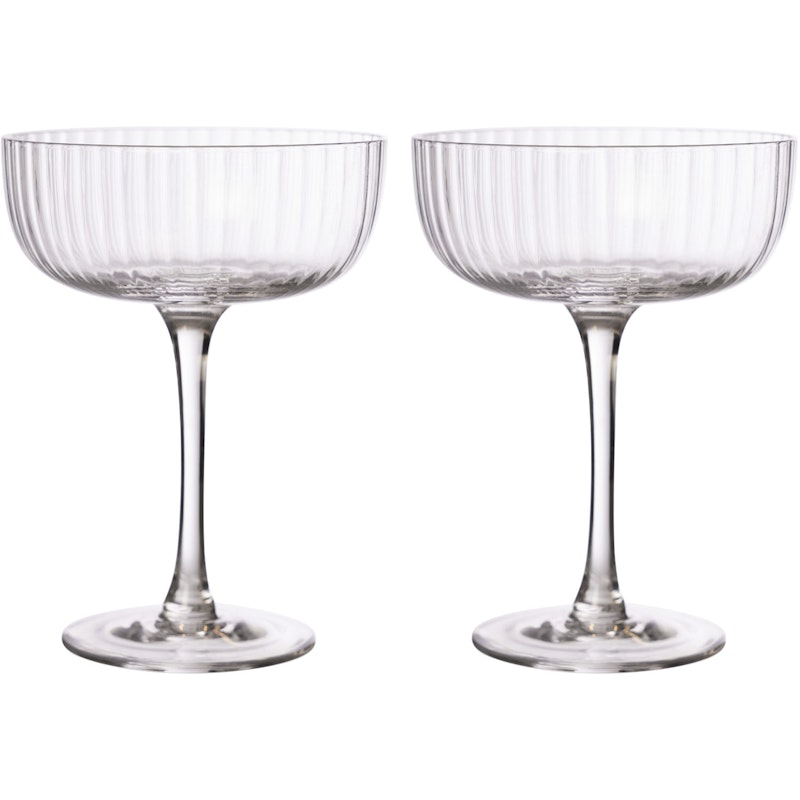Juomalasit Jalalla Aallotettu 20 cl 2 kpl:n pakkaus, Kirkkaat