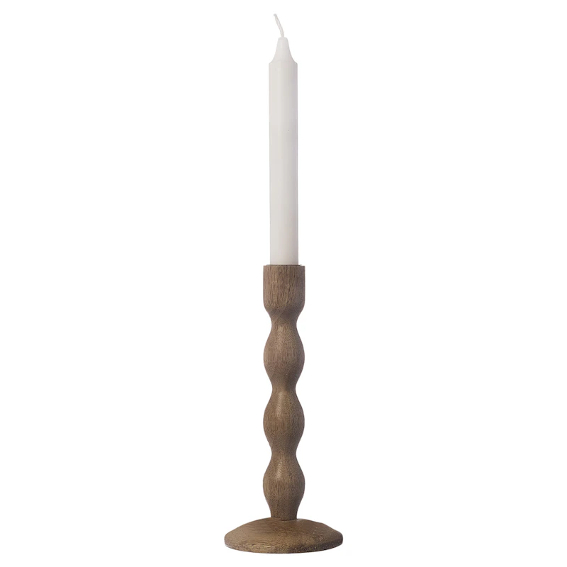 Kynttilänjalka Tummanruskea Puu 21 cm, Luonnonvärinen