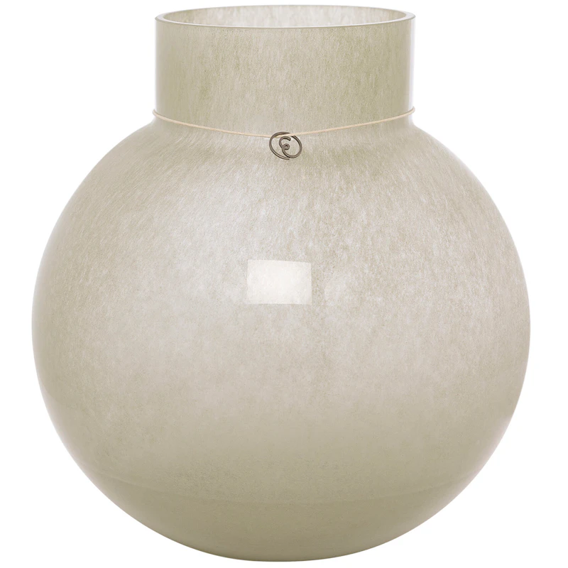 Glasvas rund d24 h25, vit Vaasi 25 cm Vihreä