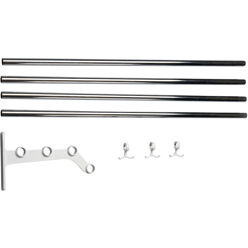 Nostalgi 291 Jatko-Osa Hattutelineelle, Valkoinen / Chrome